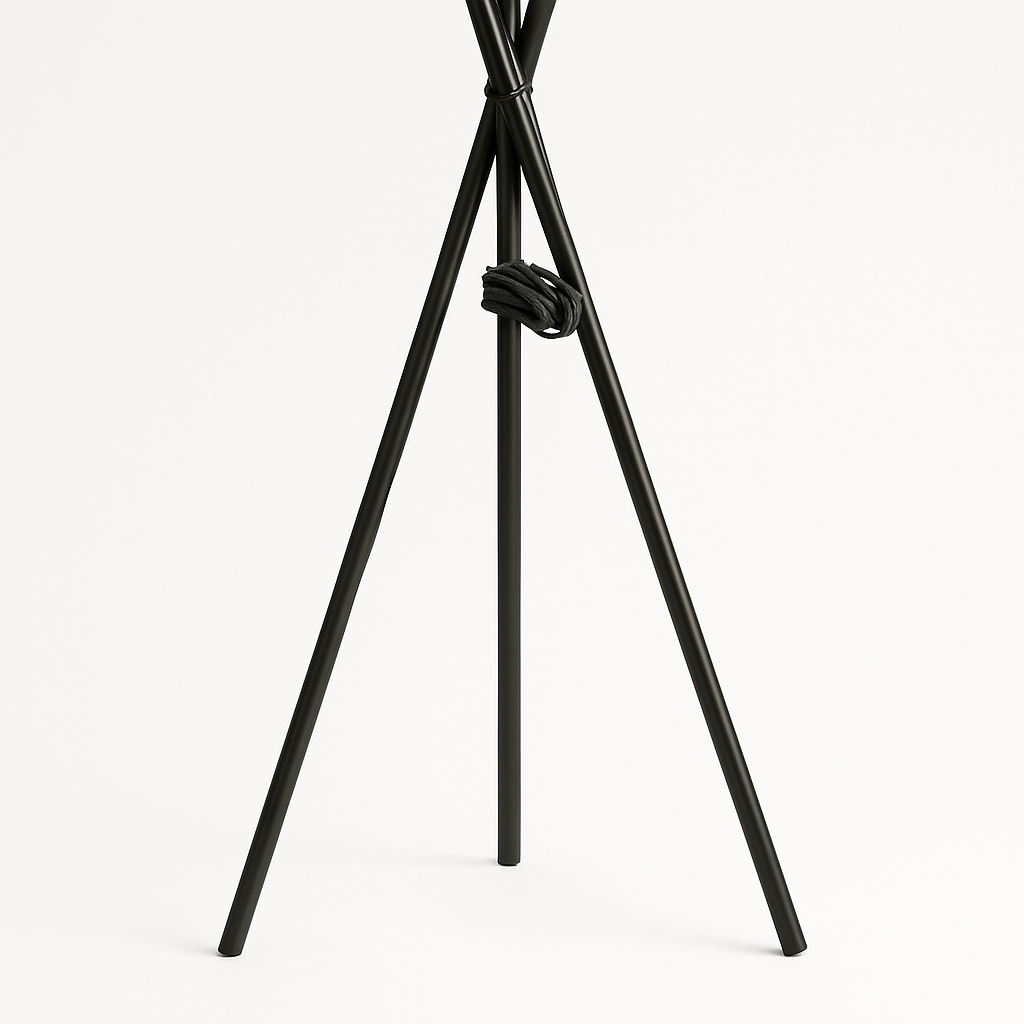 Black Metal Tripod Floor Lamp with Fabric Shade
