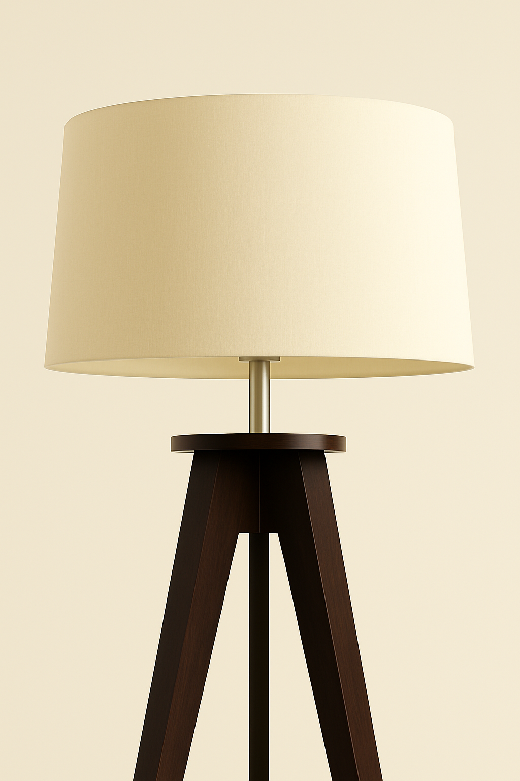 Tripod Wooden Floor Lamp with Shelf