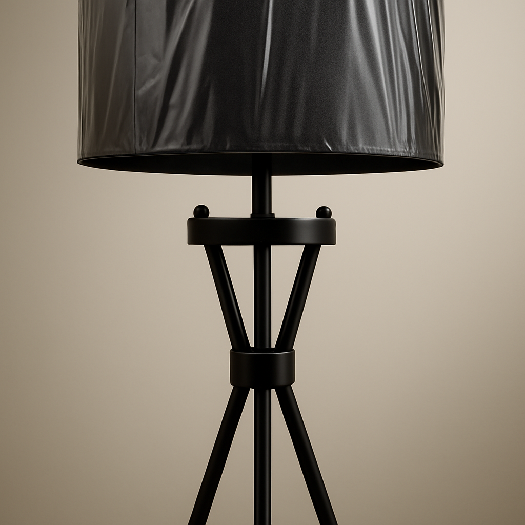 Noir Tripod Floor Lamp with Fabric Shade