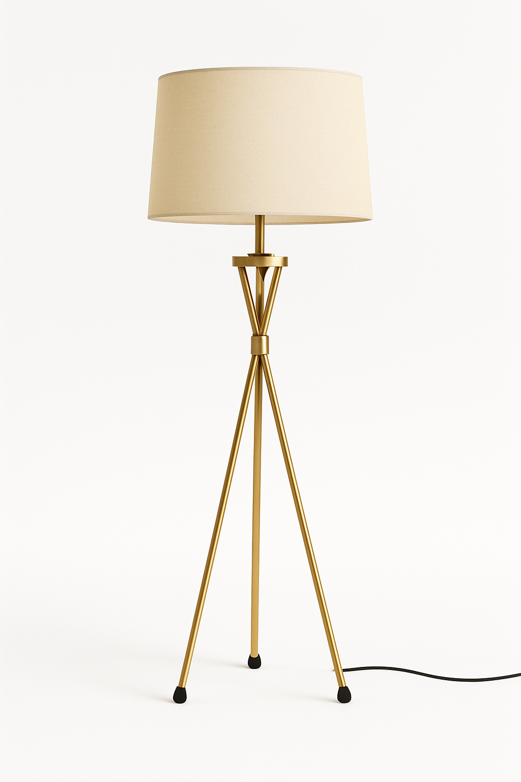 Noir Tripod Floor Lamp with Fabric Shade